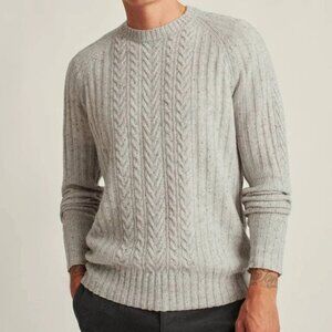 Bonobos Men's Donegal Cable Crew Neck Sweater, Stone, Small
